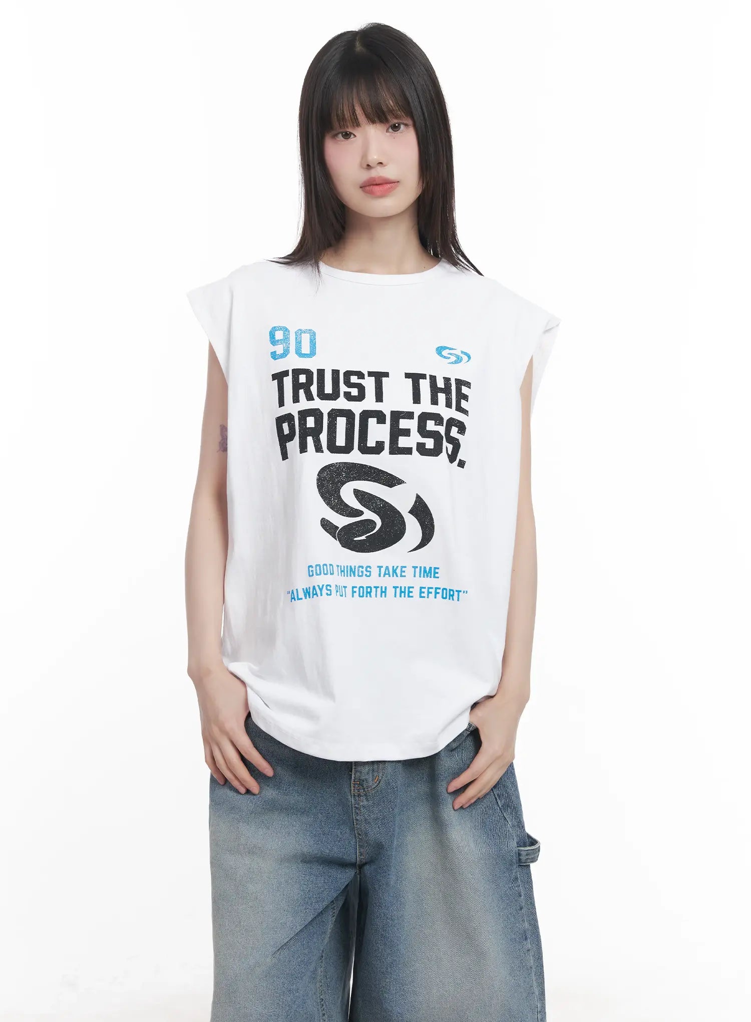 Graphic Oversized Tank Top CU518