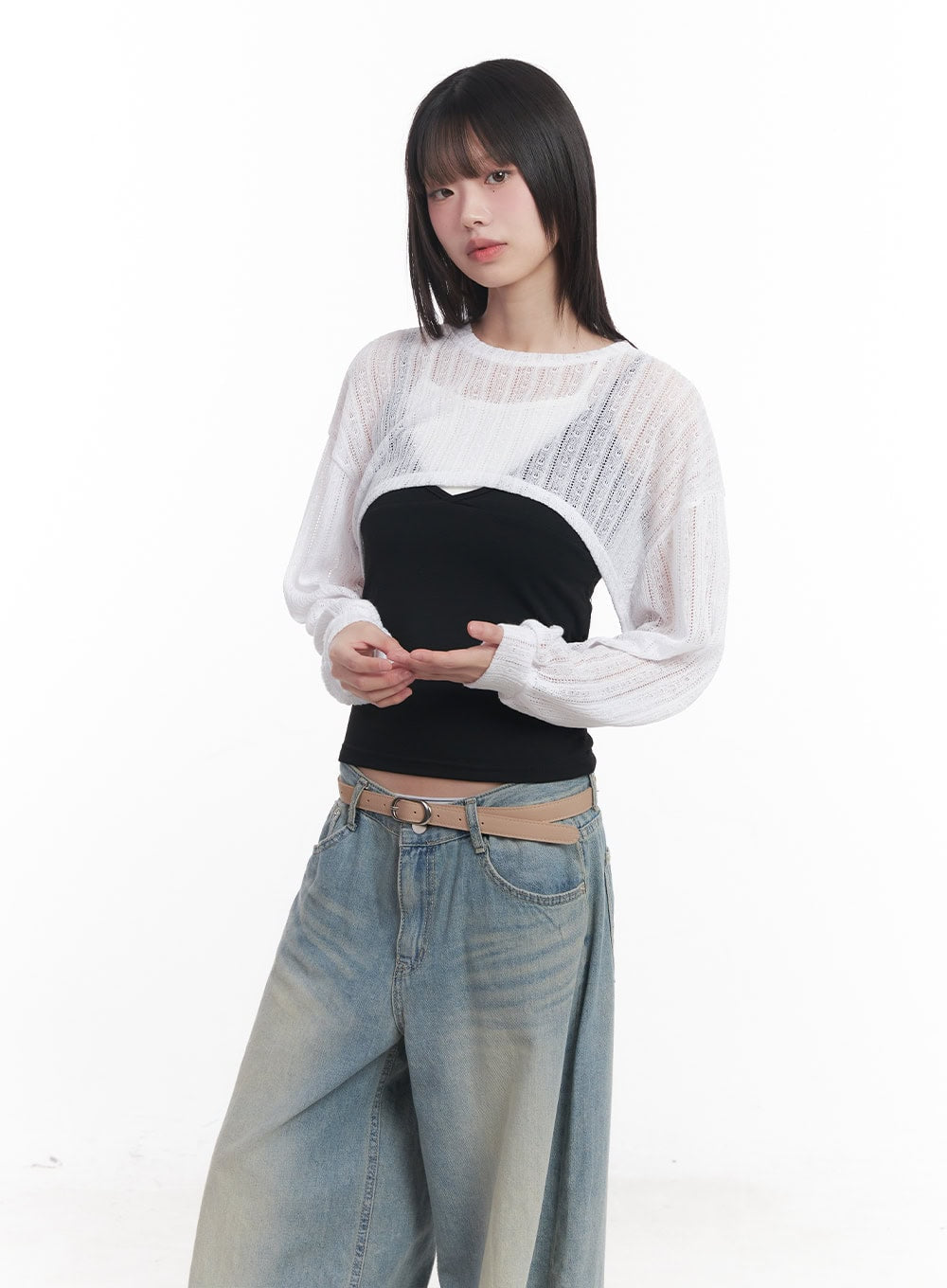 Super Cropped Long-Sleeve Sweater CU505