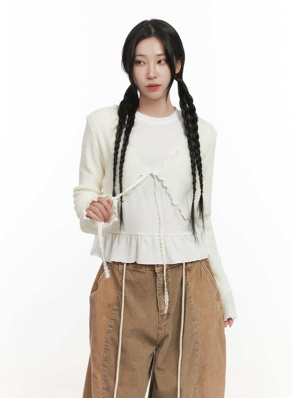 Frill Chic Crop Cardigan CD404