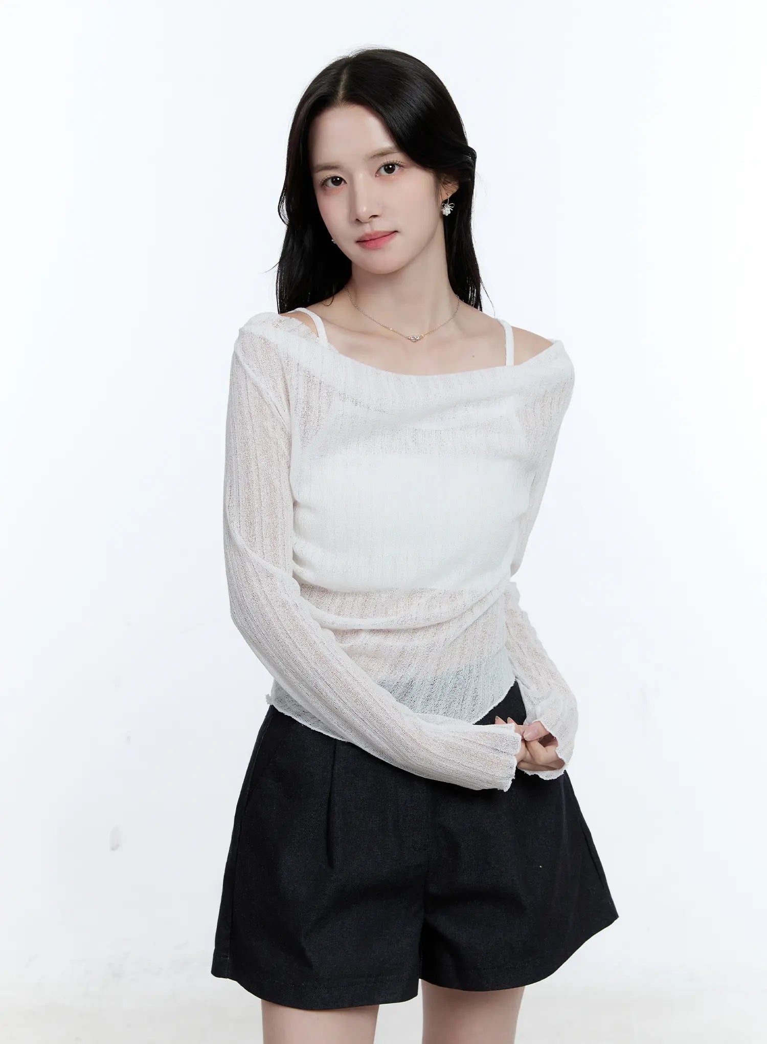 Mesh Knit Off-Shoulder and Cami Set CG513