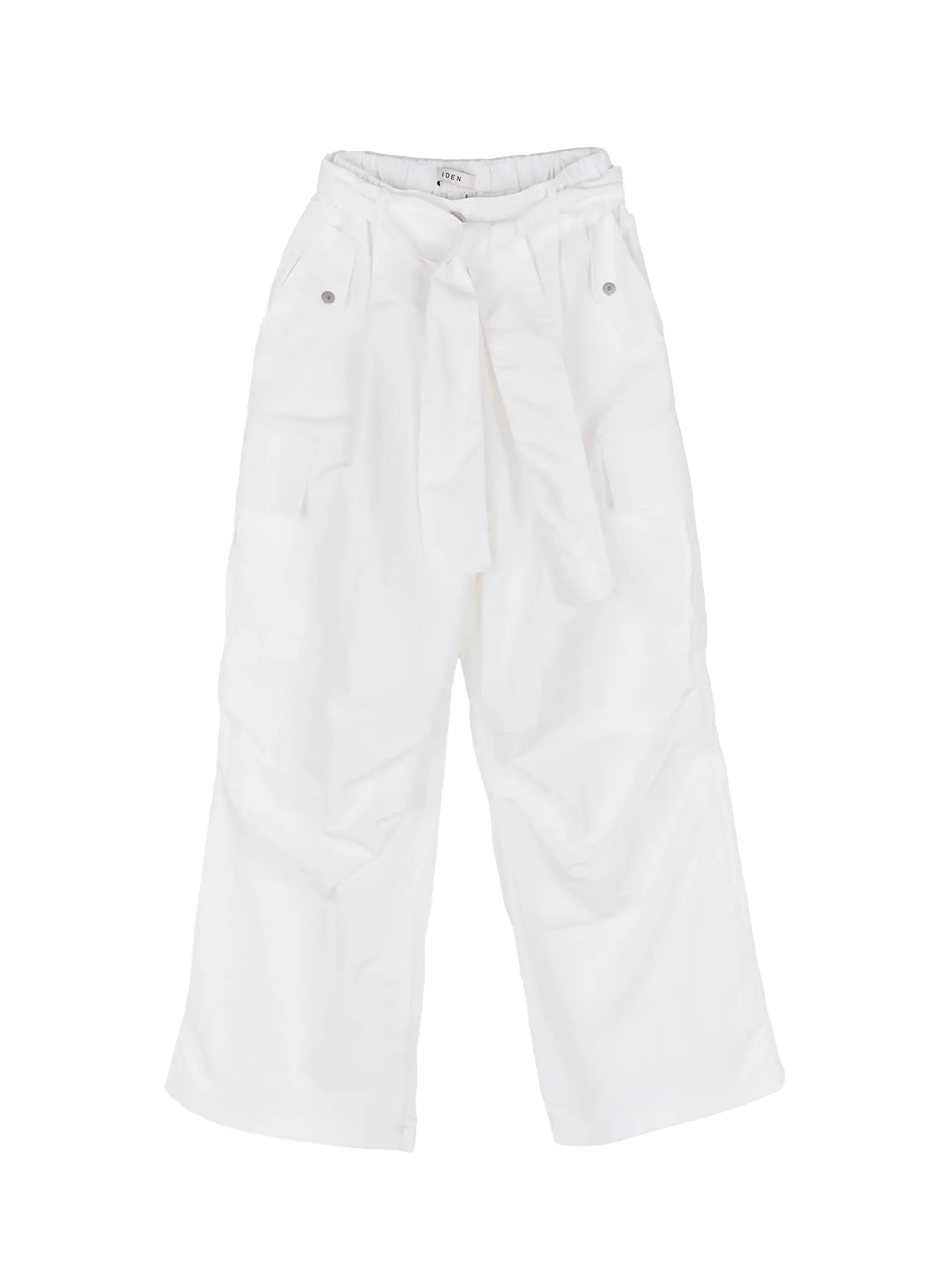 Pintuck Nylon Wide-Leg Cargo Pants CY514
