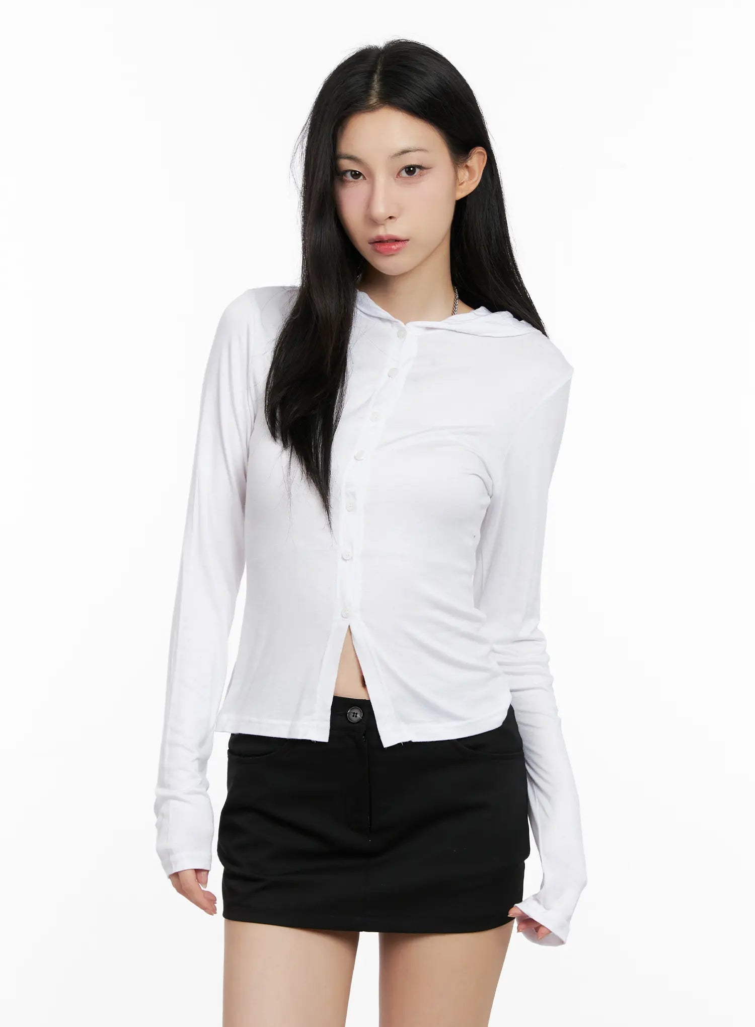 Slim Fit Button Up Hoodie CG526