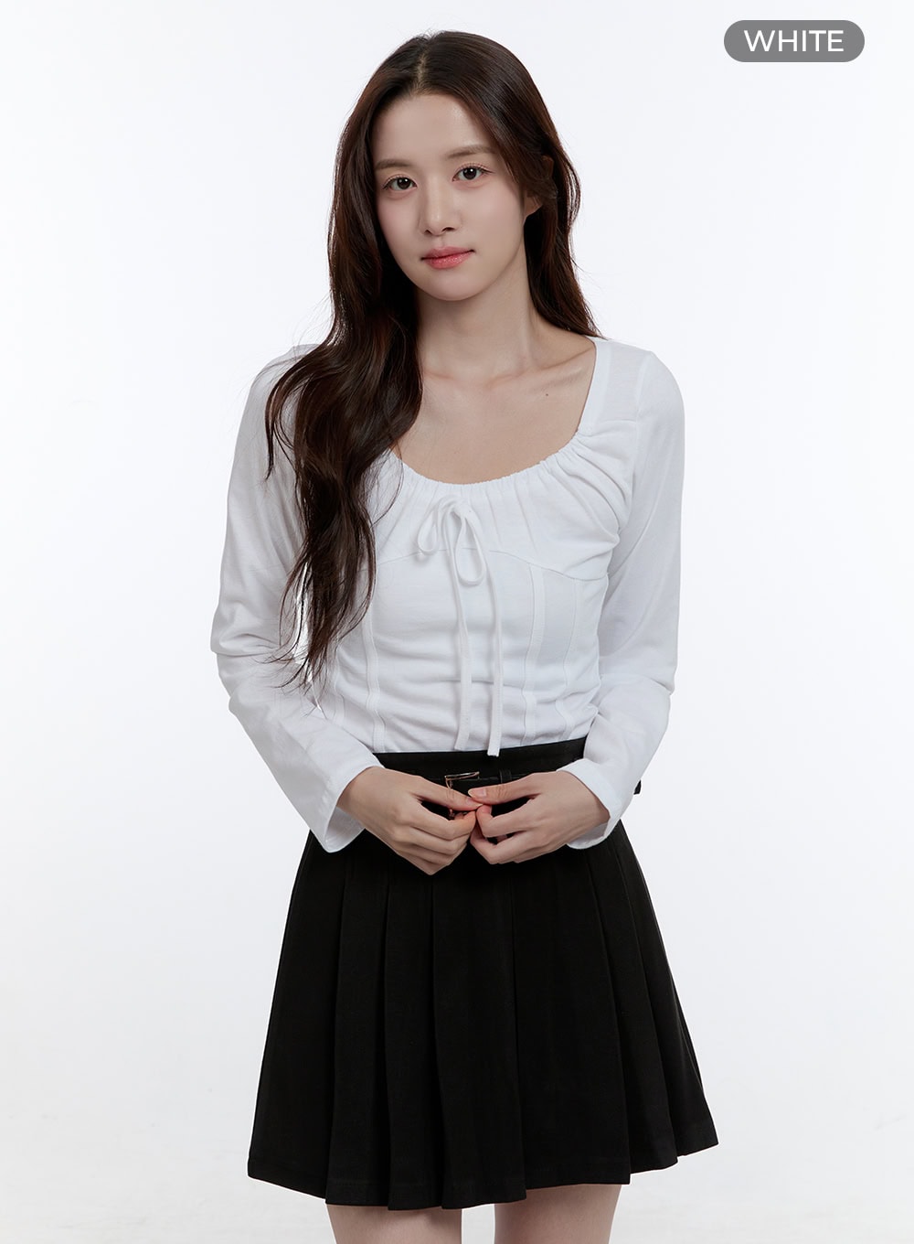 Cotton Ribbon Long Sleeve Top OO407