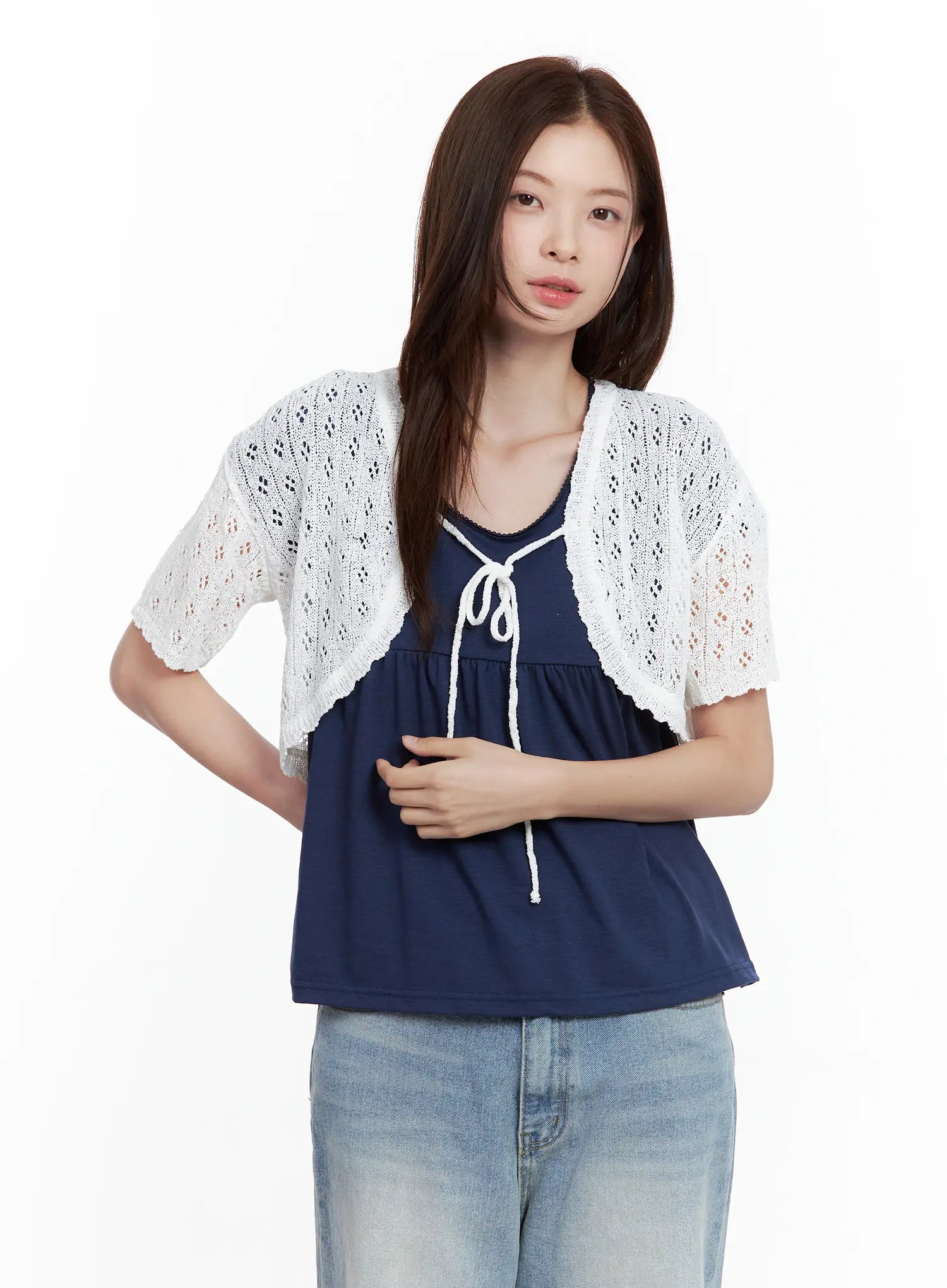 Short-Sleeve Knit Bolero CL502
