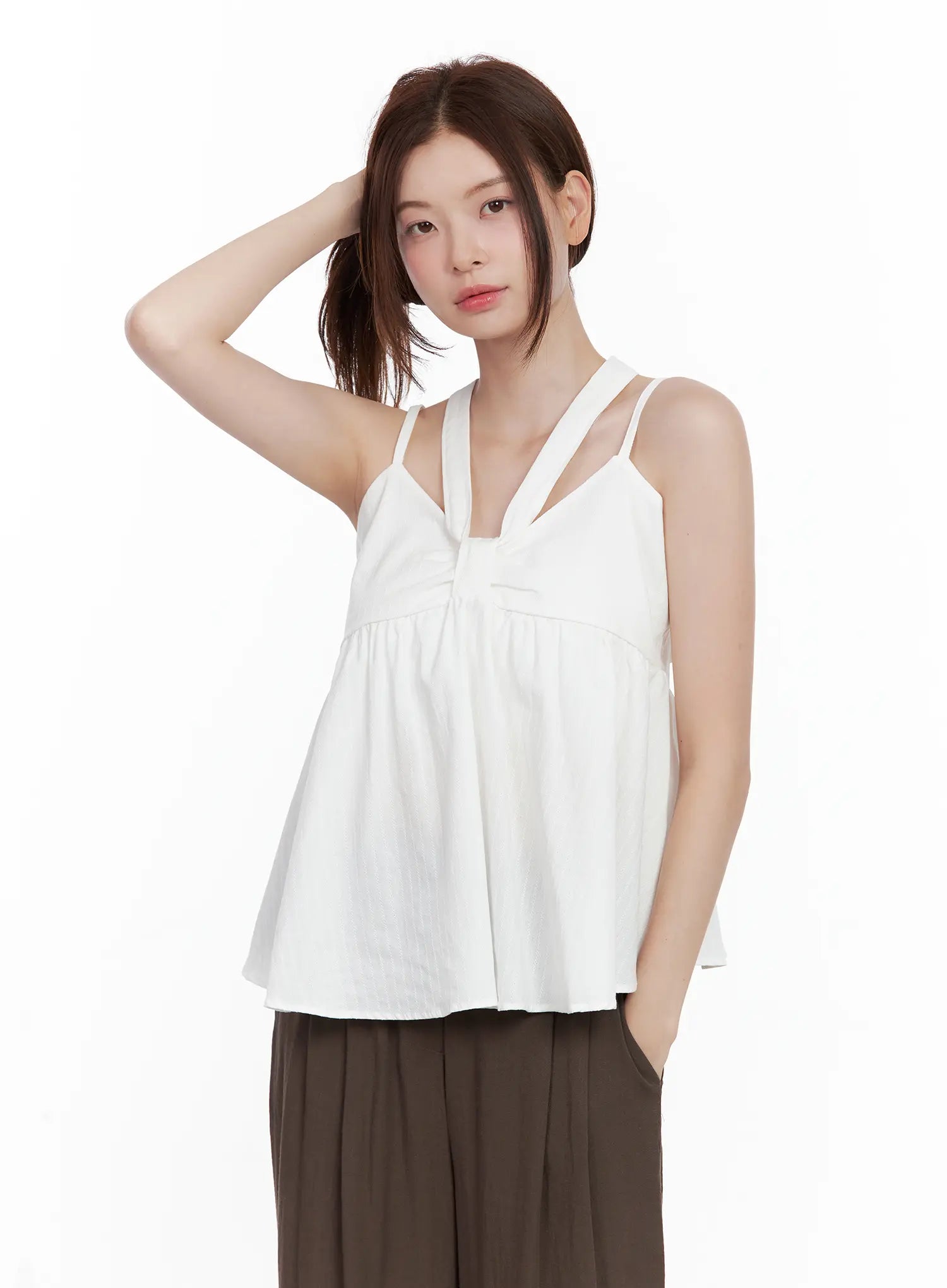 Ribbon Tie Tank & Scarf Set CL502