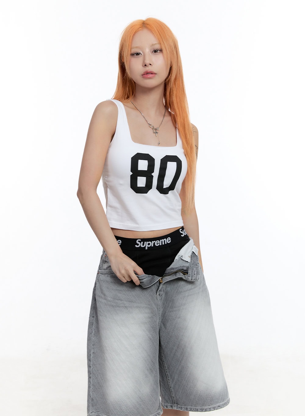Graphic Square-Neck Tank Top CU502