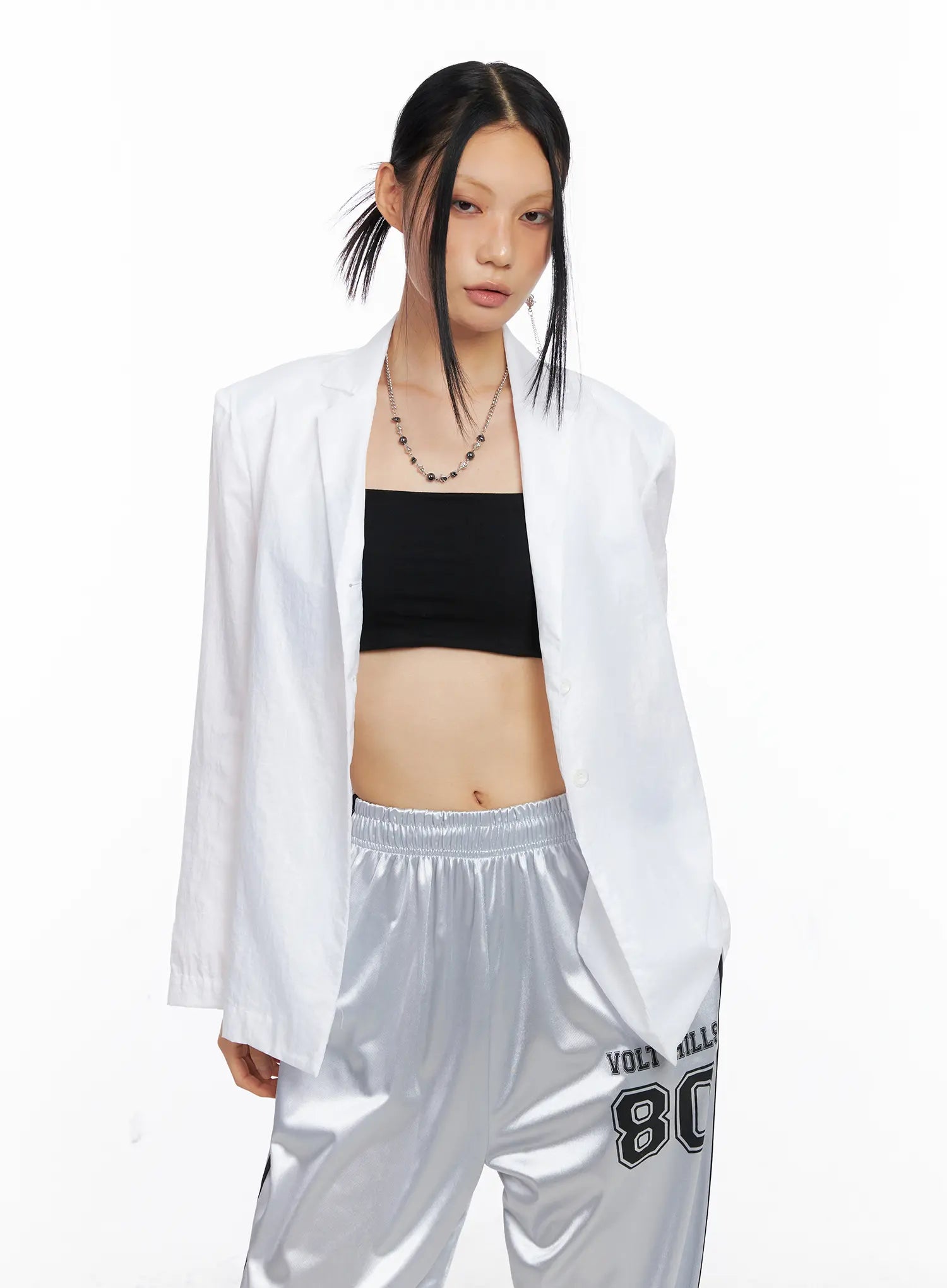 Black Nylon Slim Fit Jacket CS511