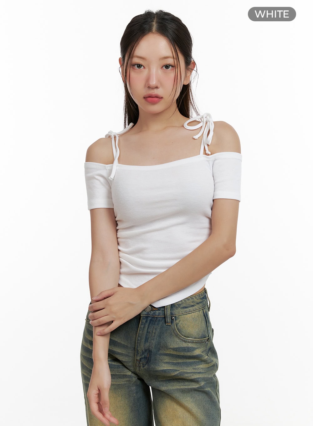 Shoulder Strap Off-Shoulder Crop Top CL431