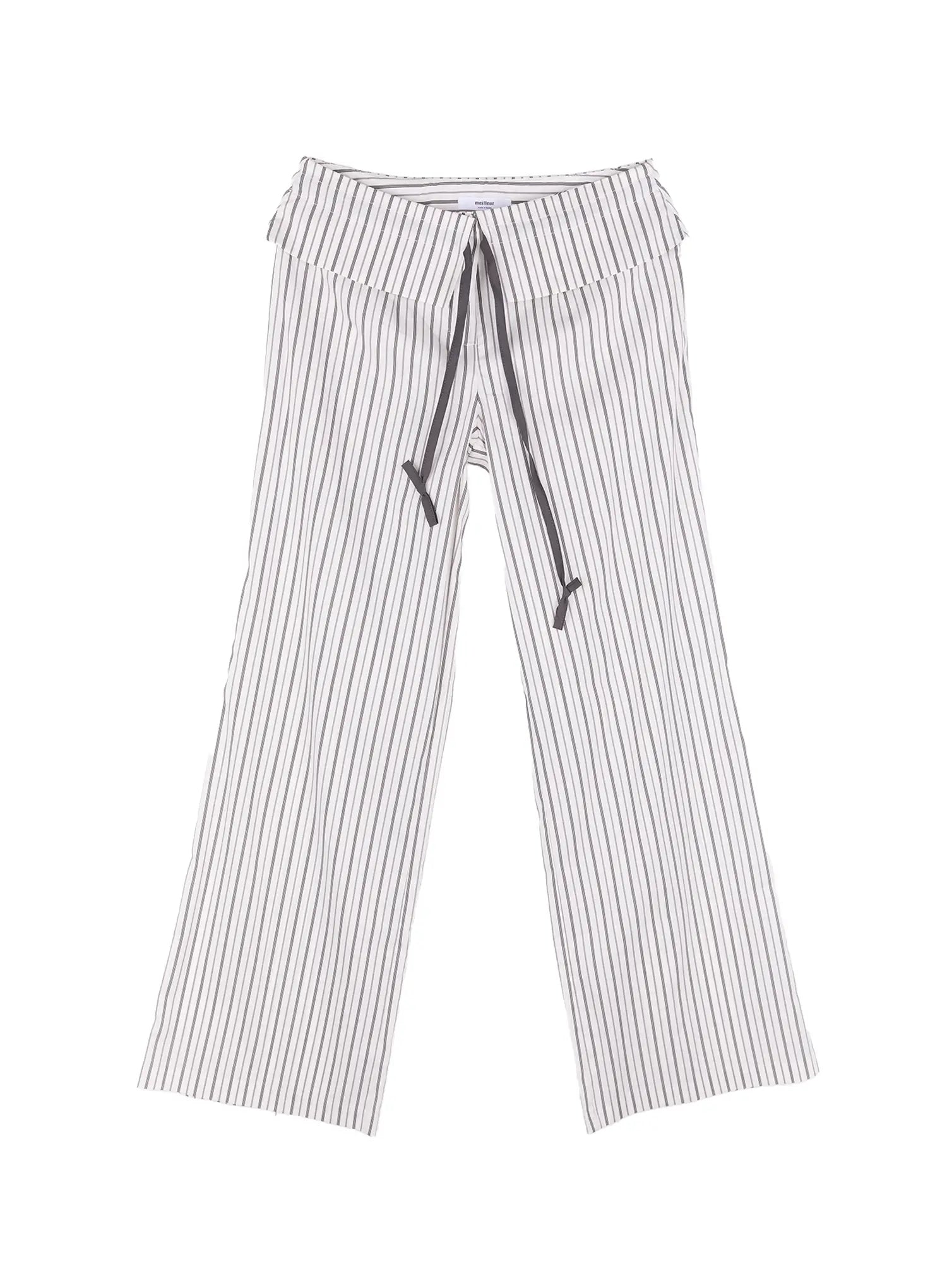 Wide-Fit Low-Waist Striped Pants CU526