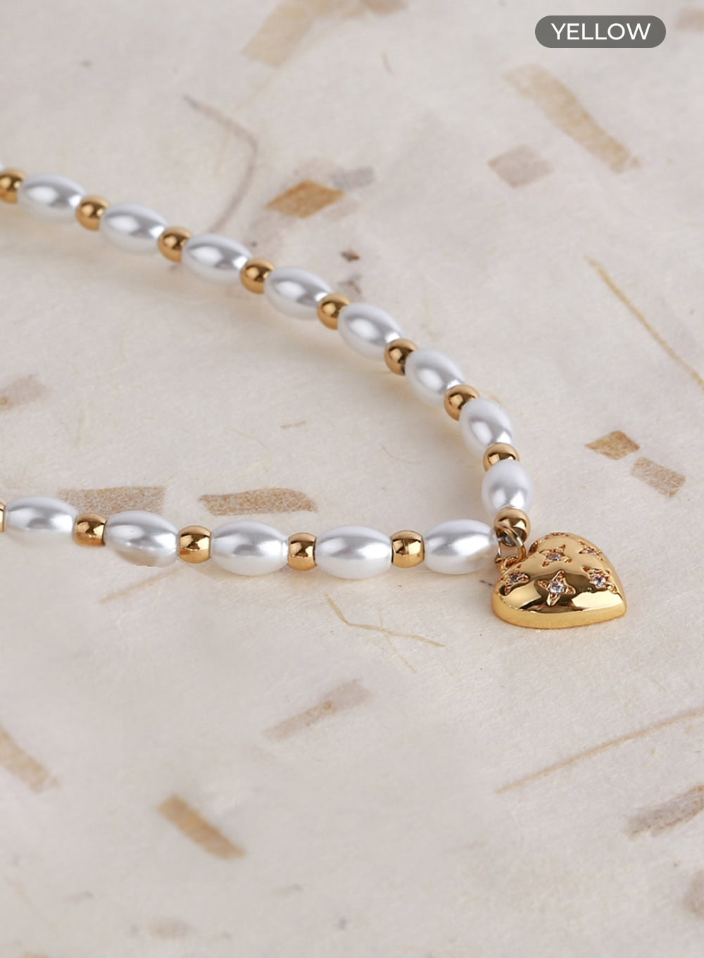 Heart Ball Mix Chain Necklace IL403