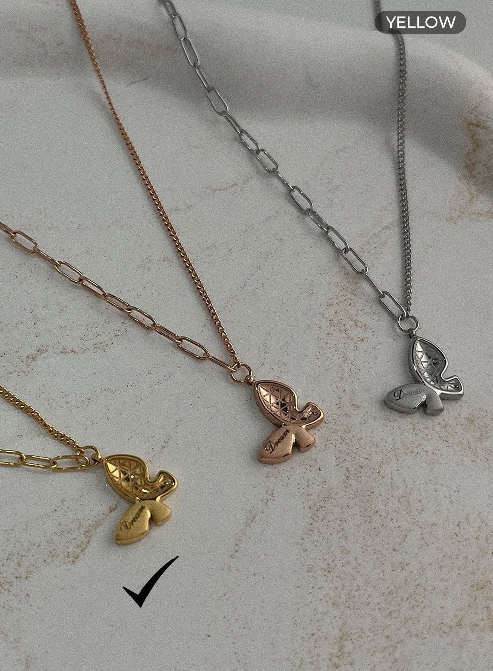 Butterfly Patten Point Necklace IL403