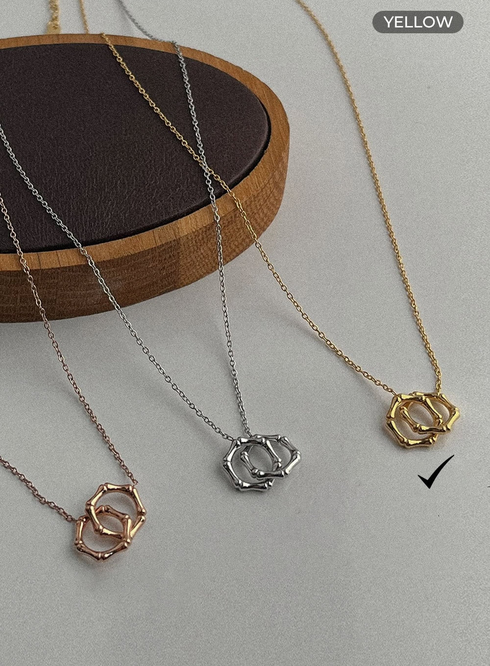 Half Two Ring Necklace IL405