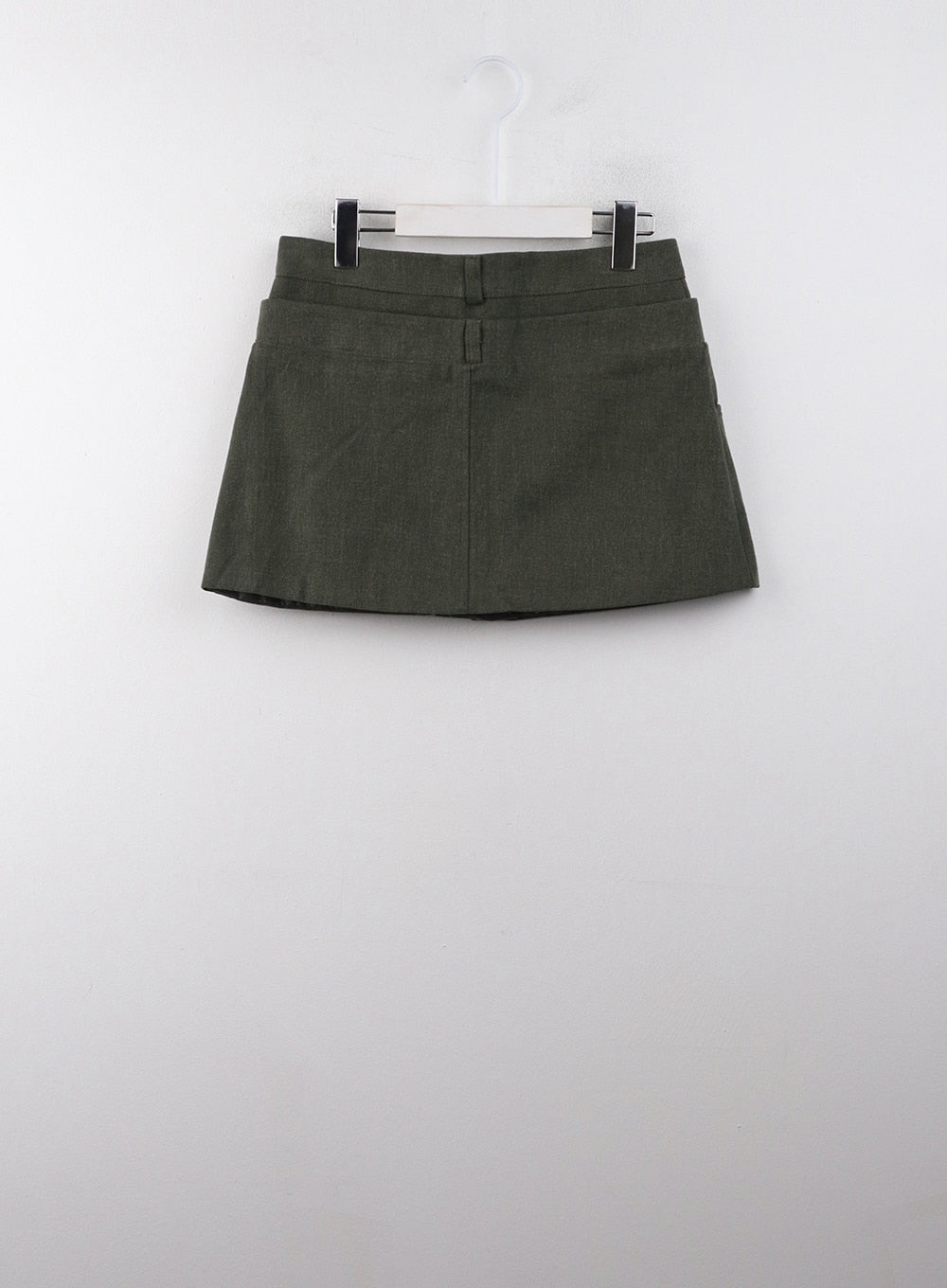 Double Button Solid Mini Skirt CJ405