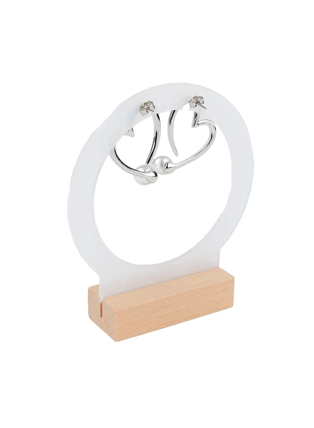 Heart Faux Pearl Drop Earrings CG521