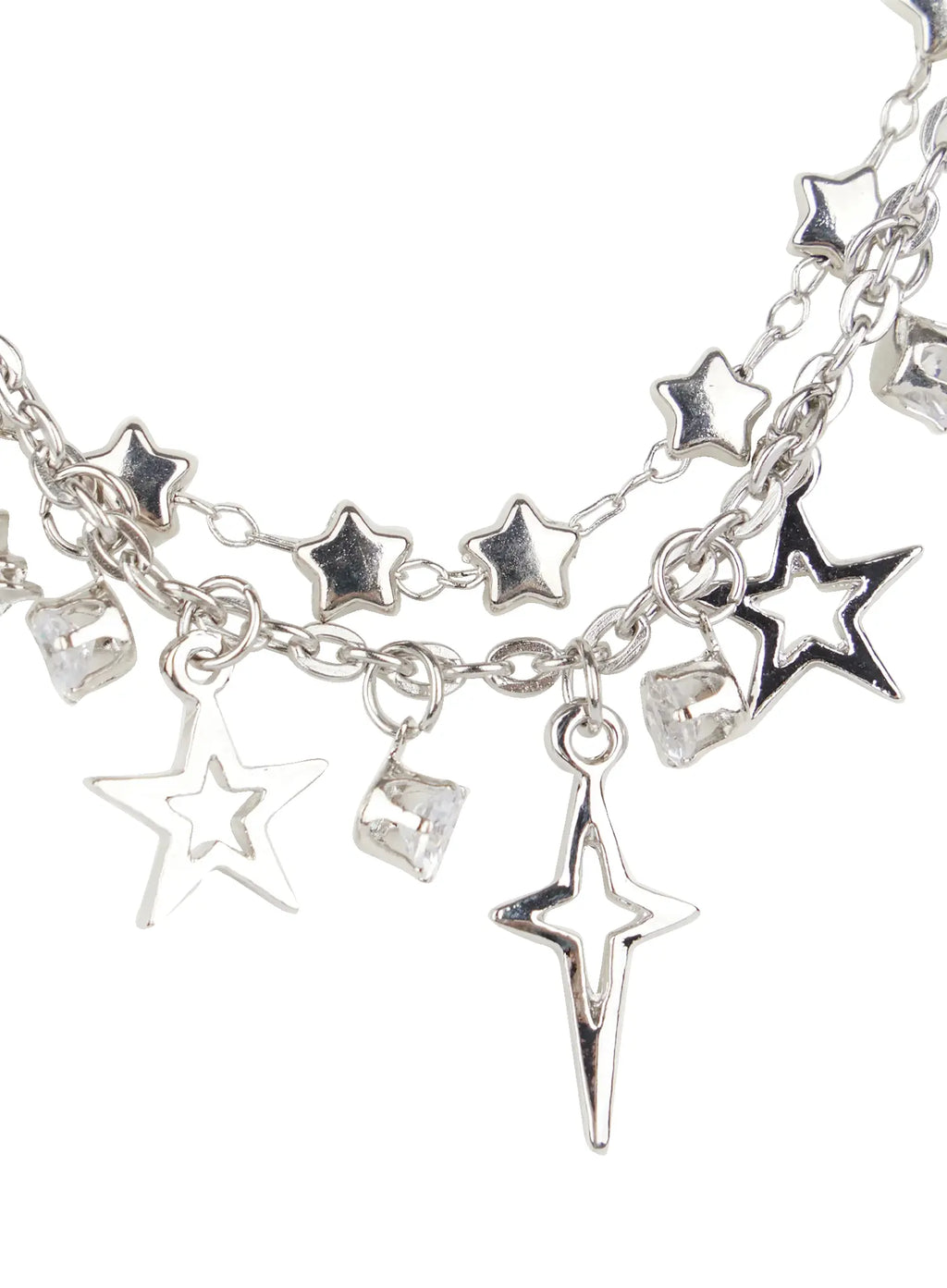Two-Line Star Necklace CO503