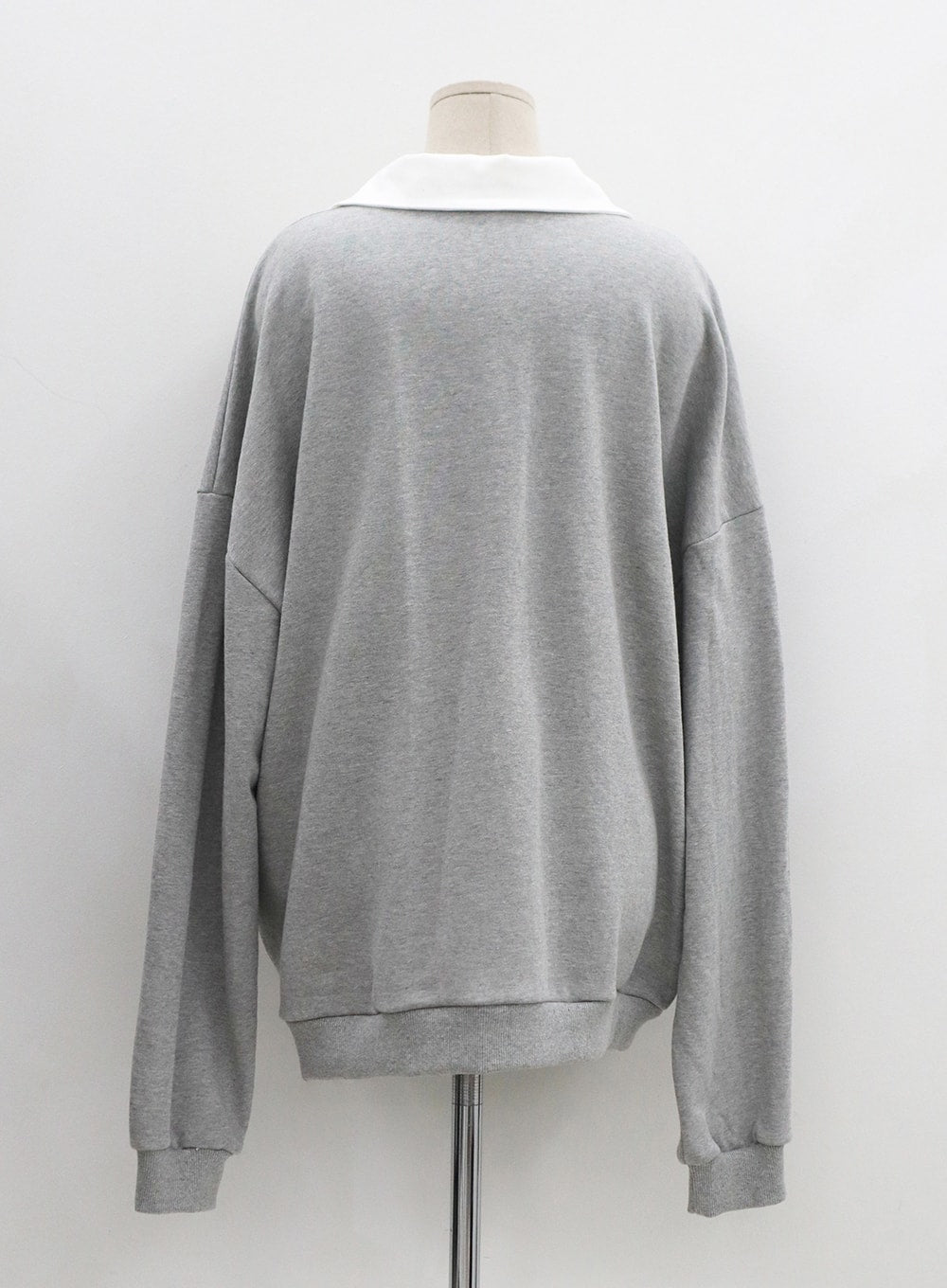 V-Neck Shirt Collar Oversize Sweatshirt OO13