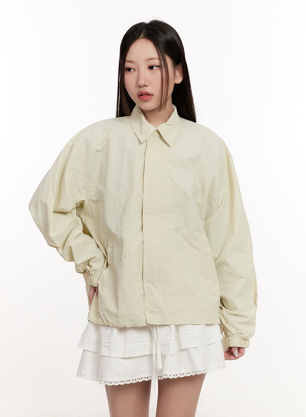 Collared Loose-Fit Windbreaker Jacket CM510