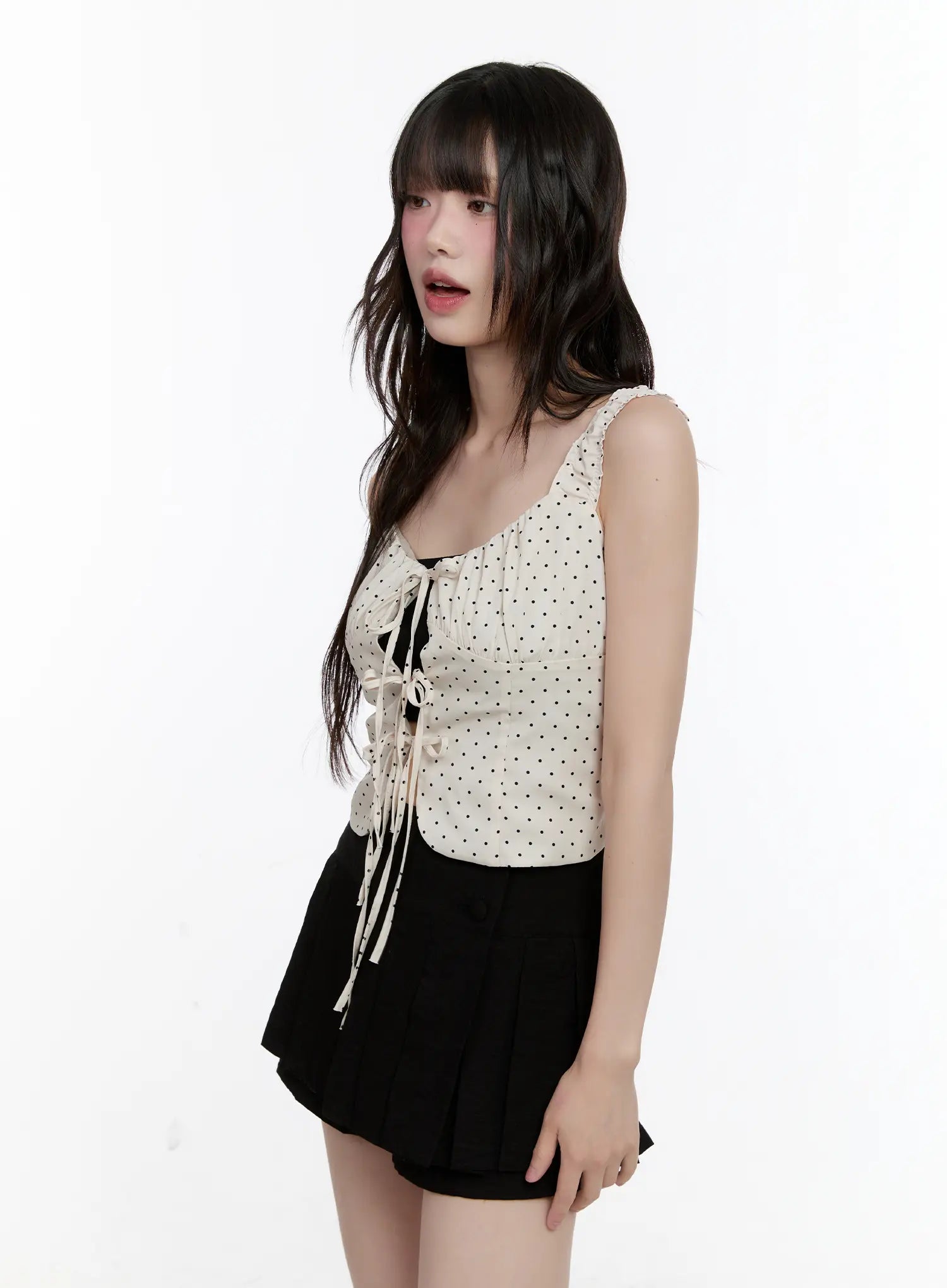 Polka Dot Front-Tie Tank CL507