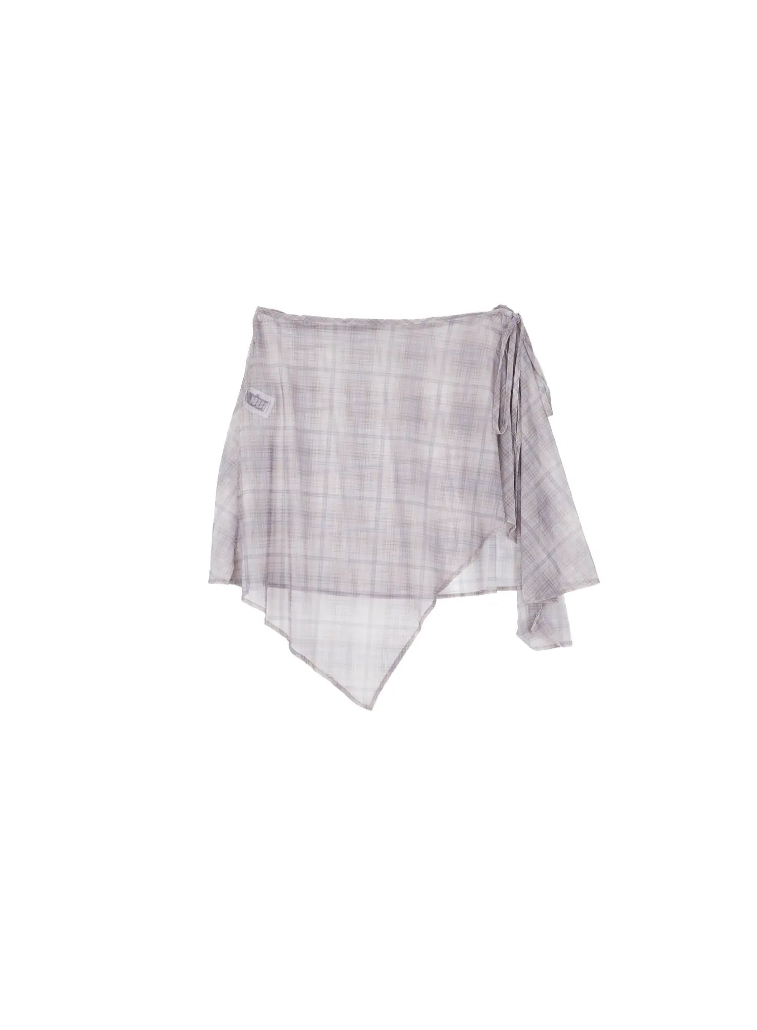 Plaid Mesh Layered Wrap Midi Skirt CL511