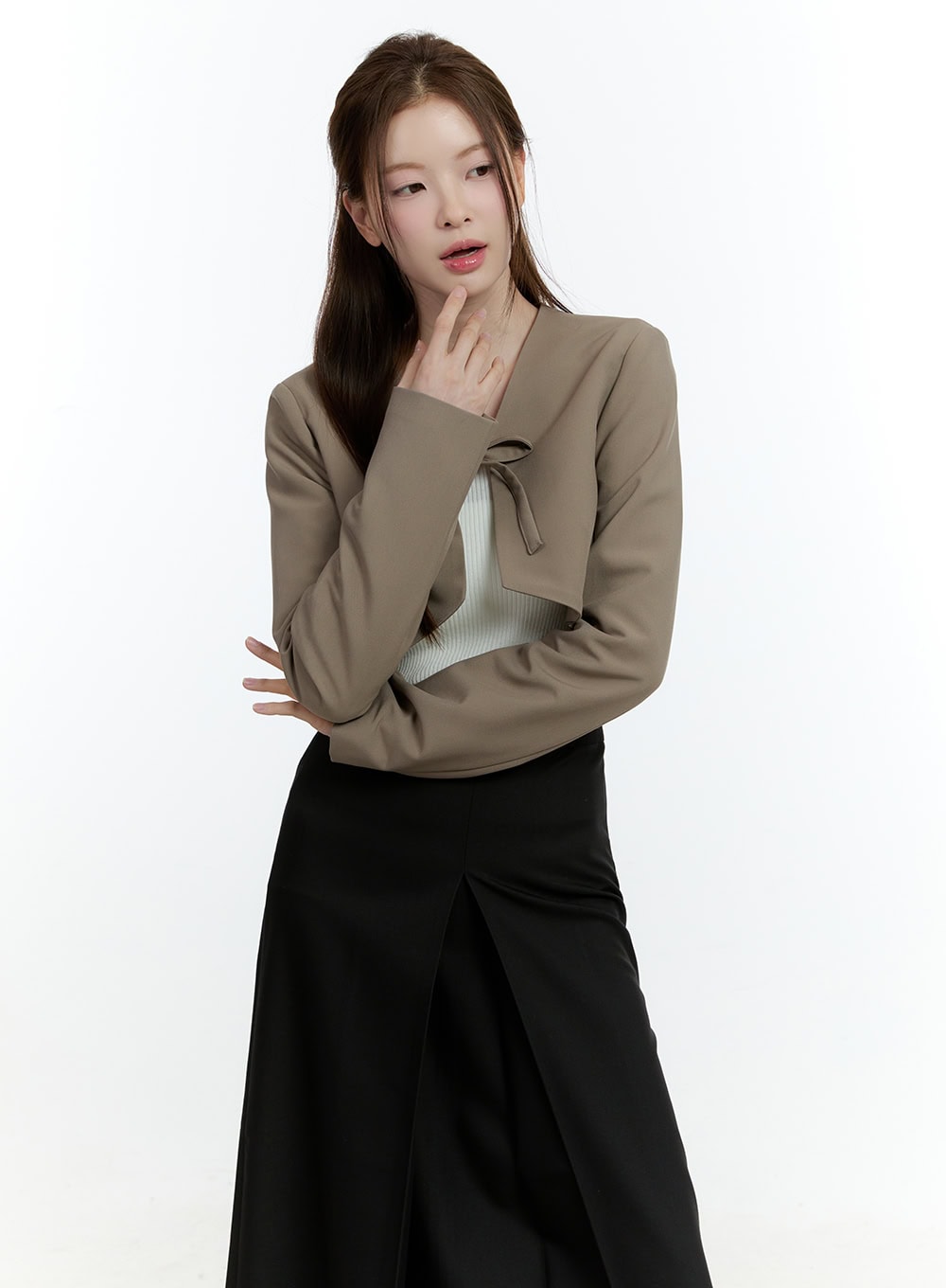 Ribbon-Tie Bolero Cardigan CF504