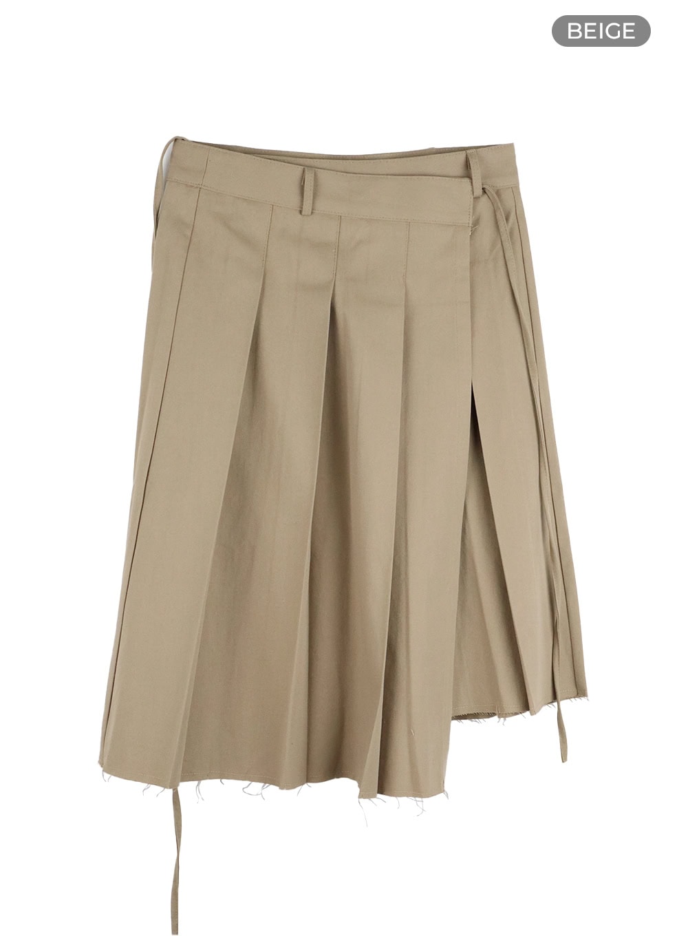 Ribbon Wrap Pleated Midi Skirt CY403