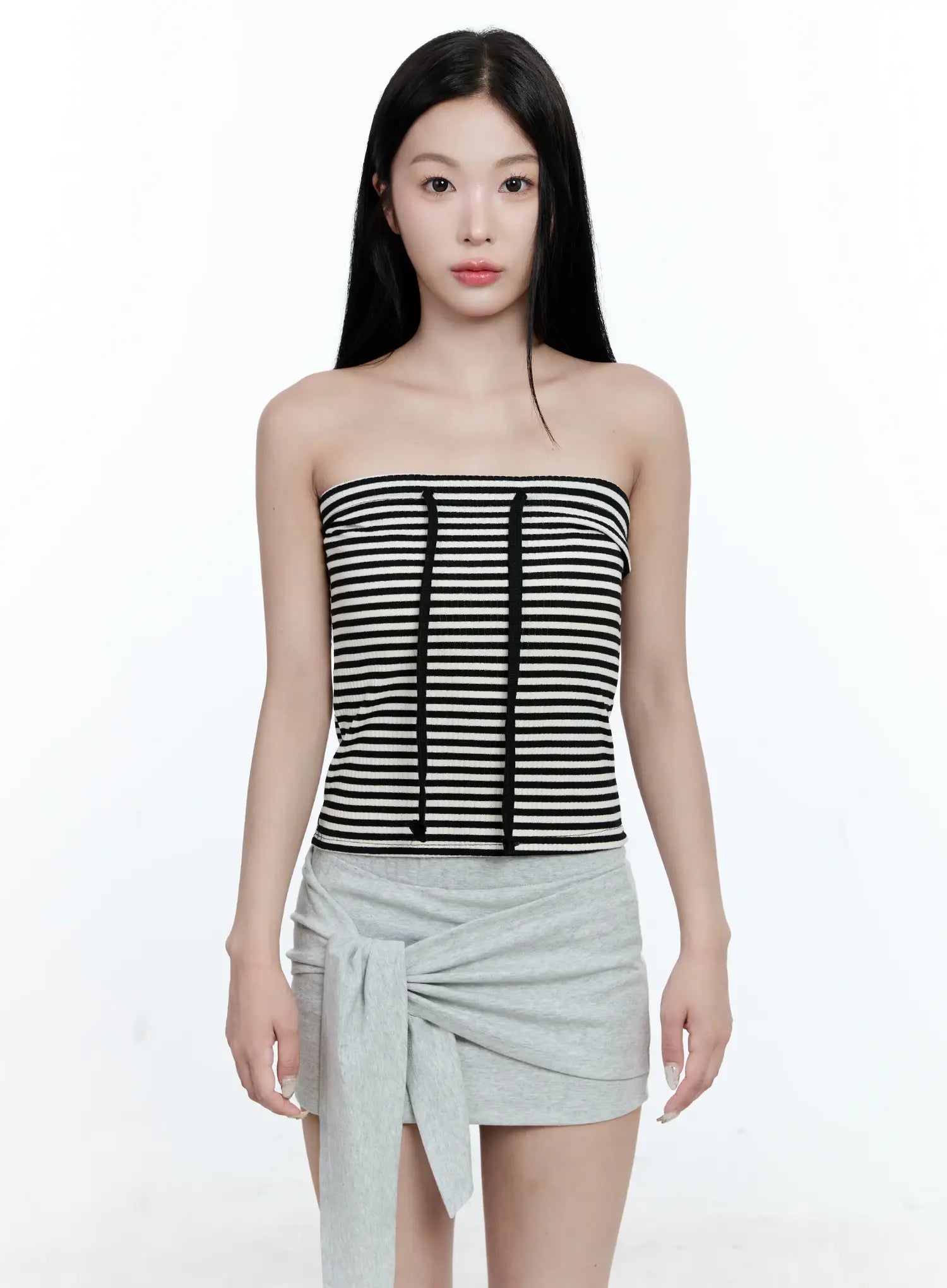 Striped Ribbed Tube Top CG511