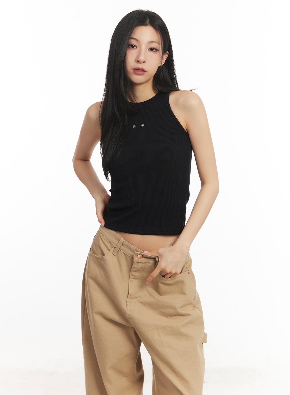 Eyelet Sleeveless Tank Top CA504