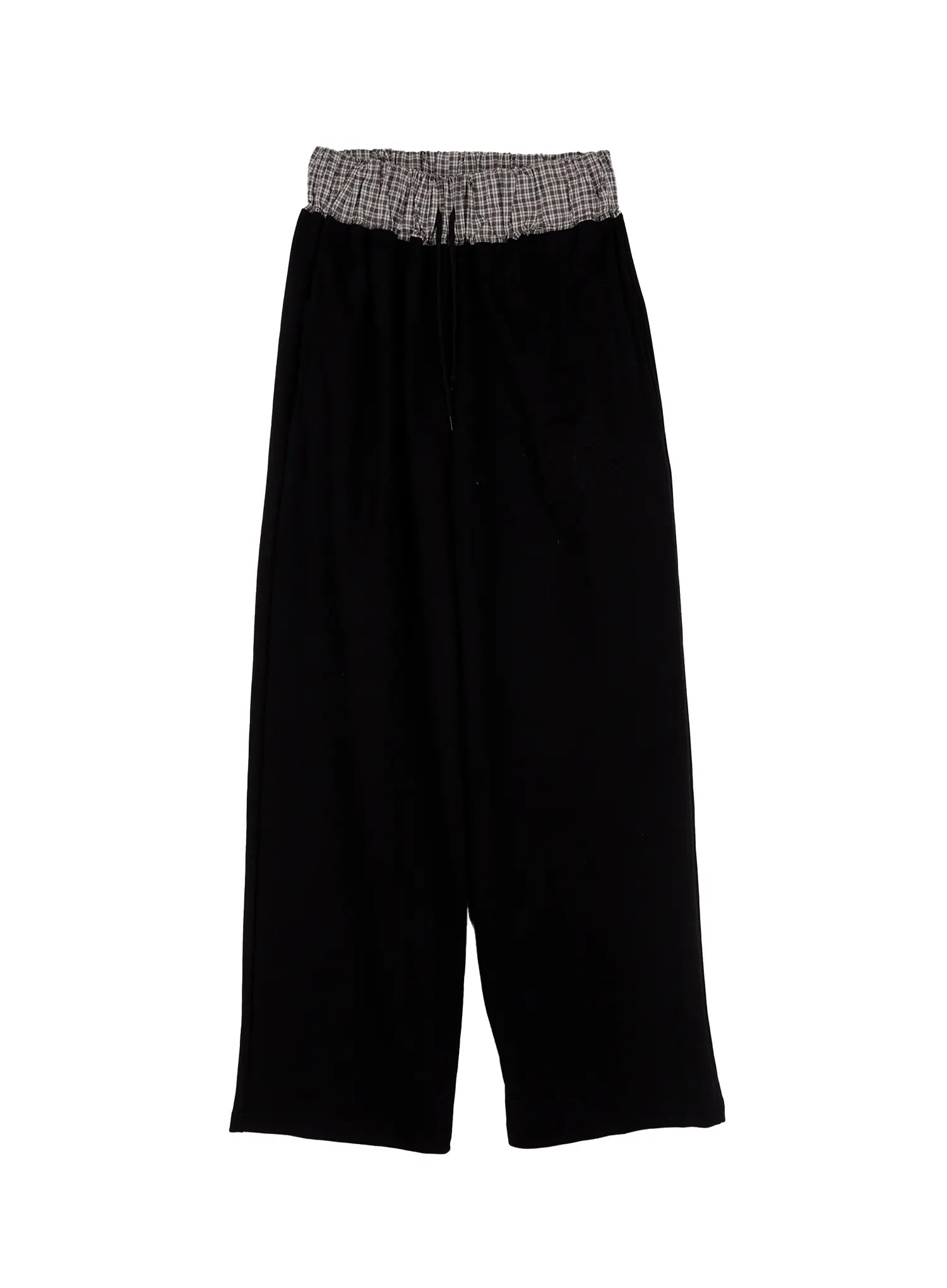 Plaid Waist Wide Leg Sweatpants CS530