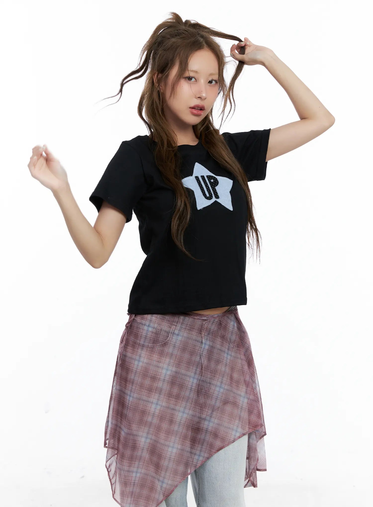 Star Patch Semi-Crop Tee CL511