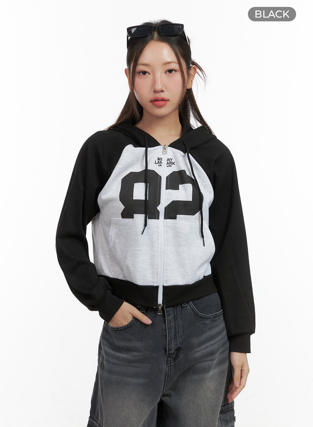 Lettered Zip Up Hoodie CO417