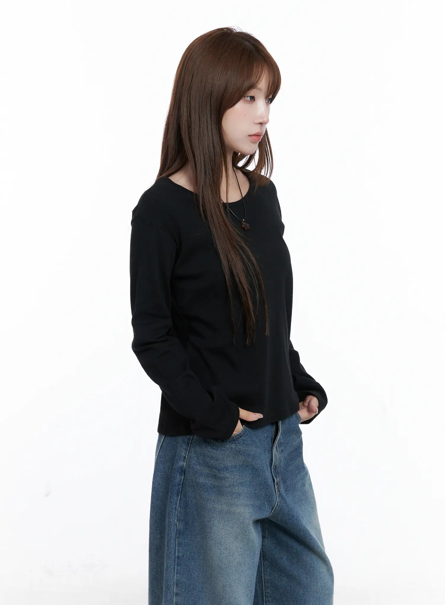 Basic Crew Neck Long Sleeve T-Shirt CG529