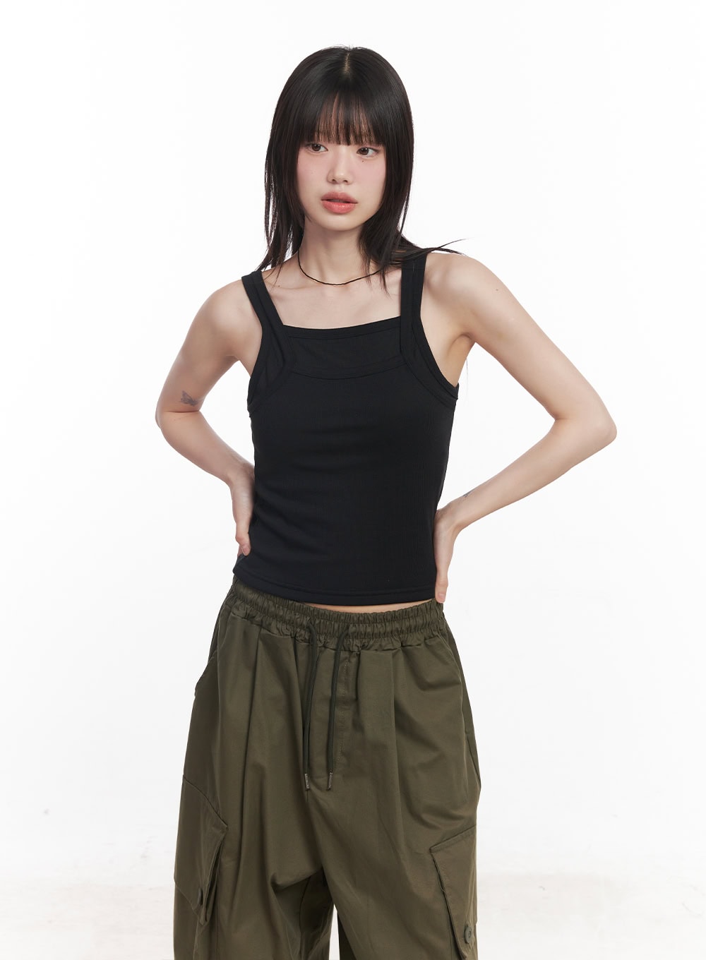 Ribbed Layered Tank Top CY520