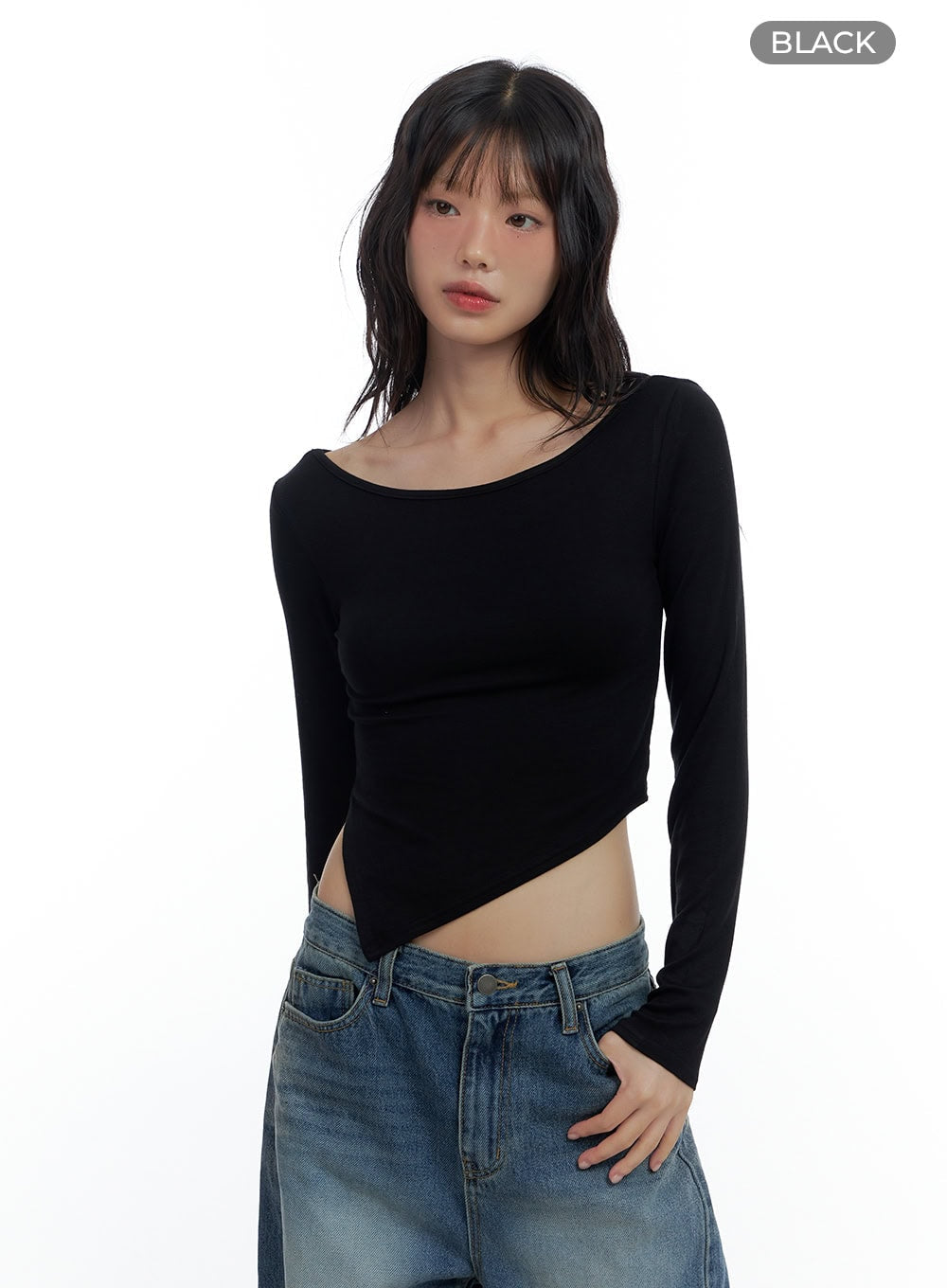 Chic Unbalanced Rayon Crop Shirt CS420