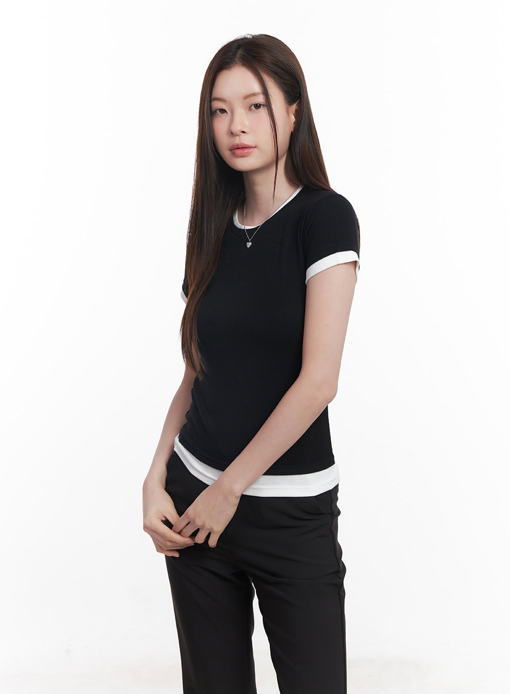 Two-Tone Layered Tee CY519