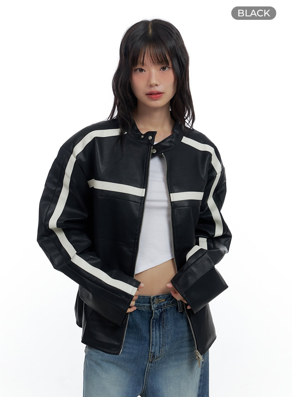 Trendy PU Leather Oversized Jacket CS420