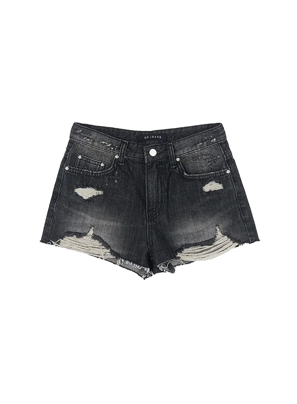 Distressed Vintage-Wash Denim Shorts CL507