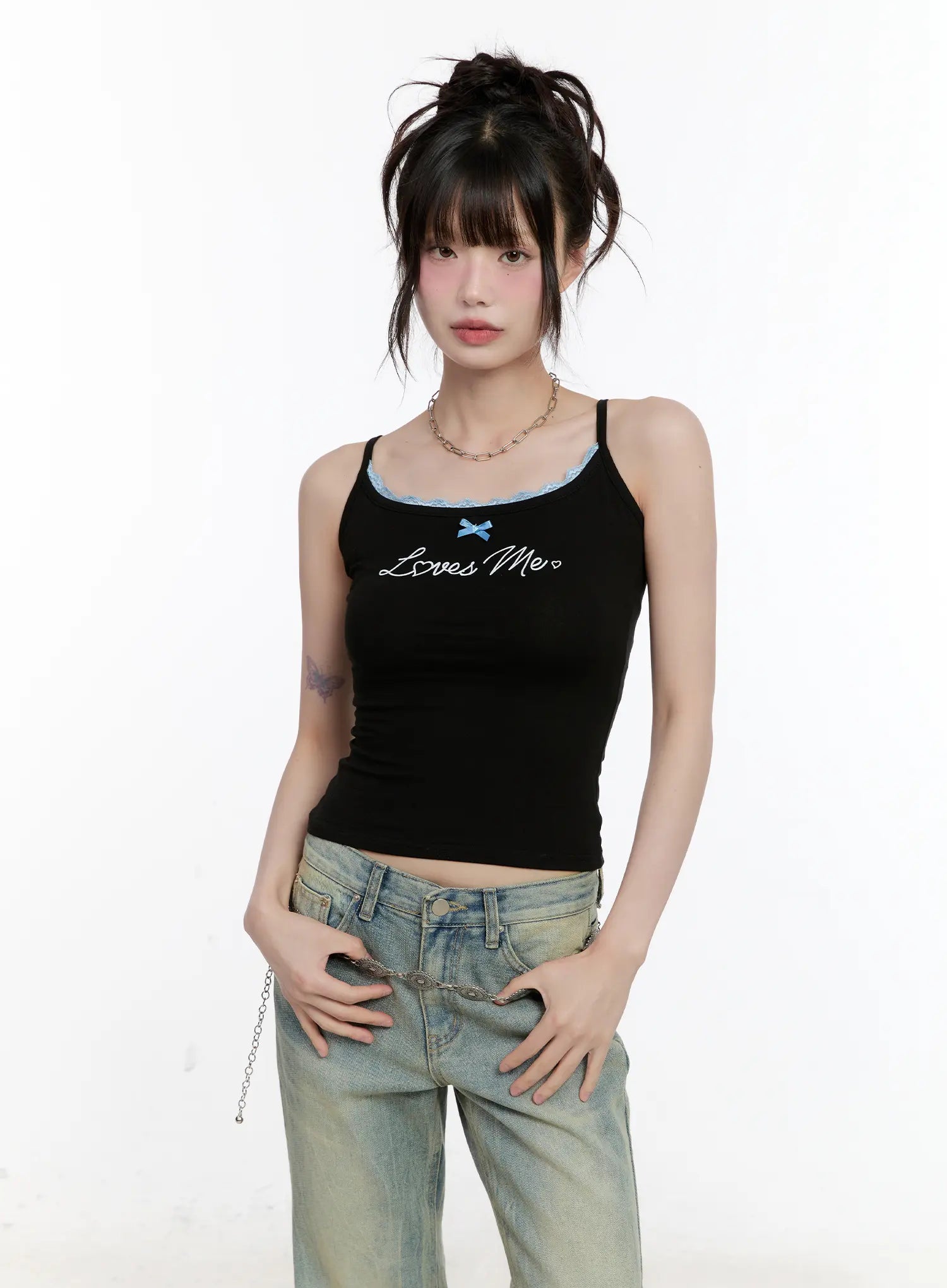 Love Lace-Trim Cami Top CL504