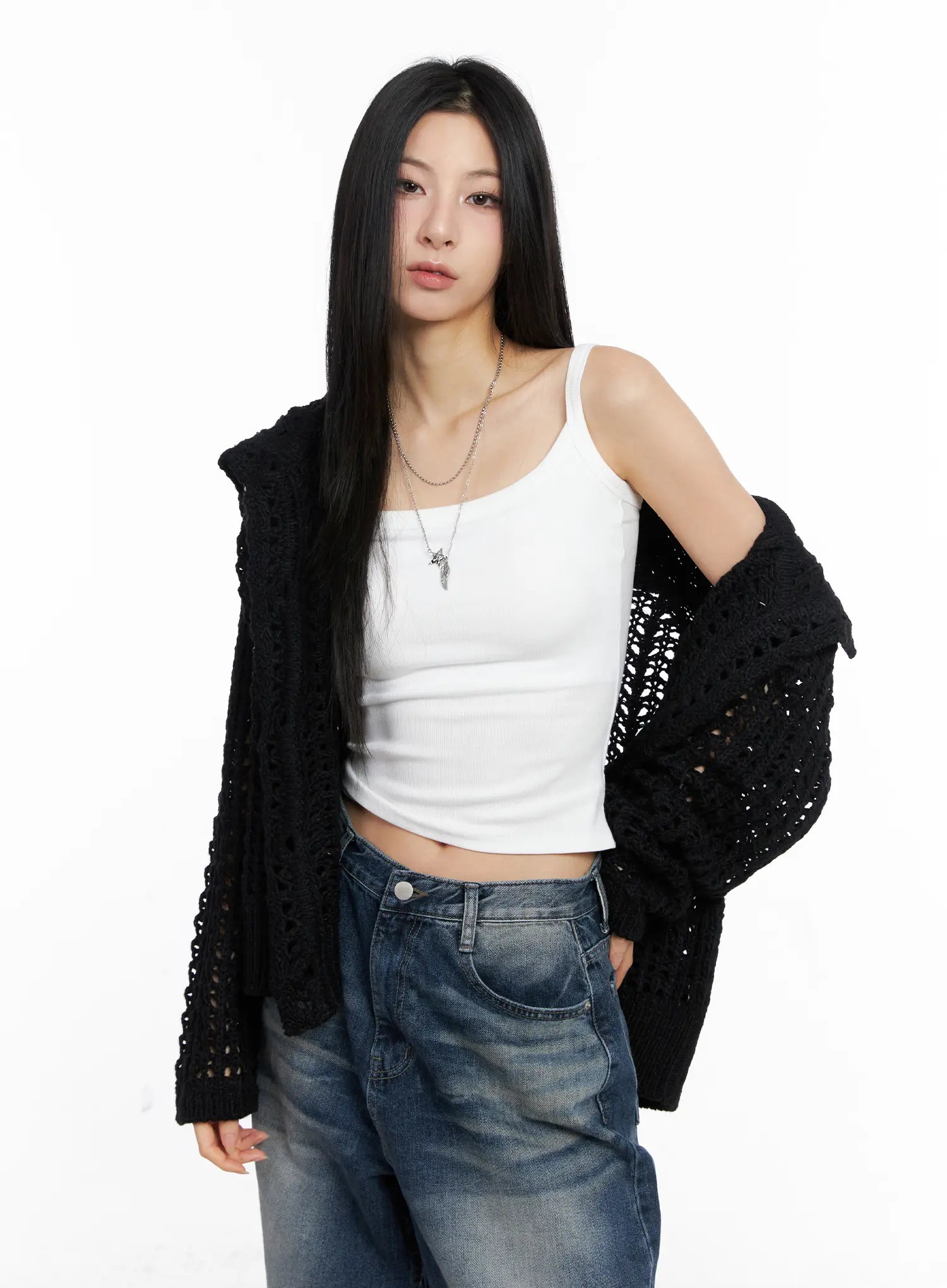 Shell Oversized Button Knit Cardigan CC1109