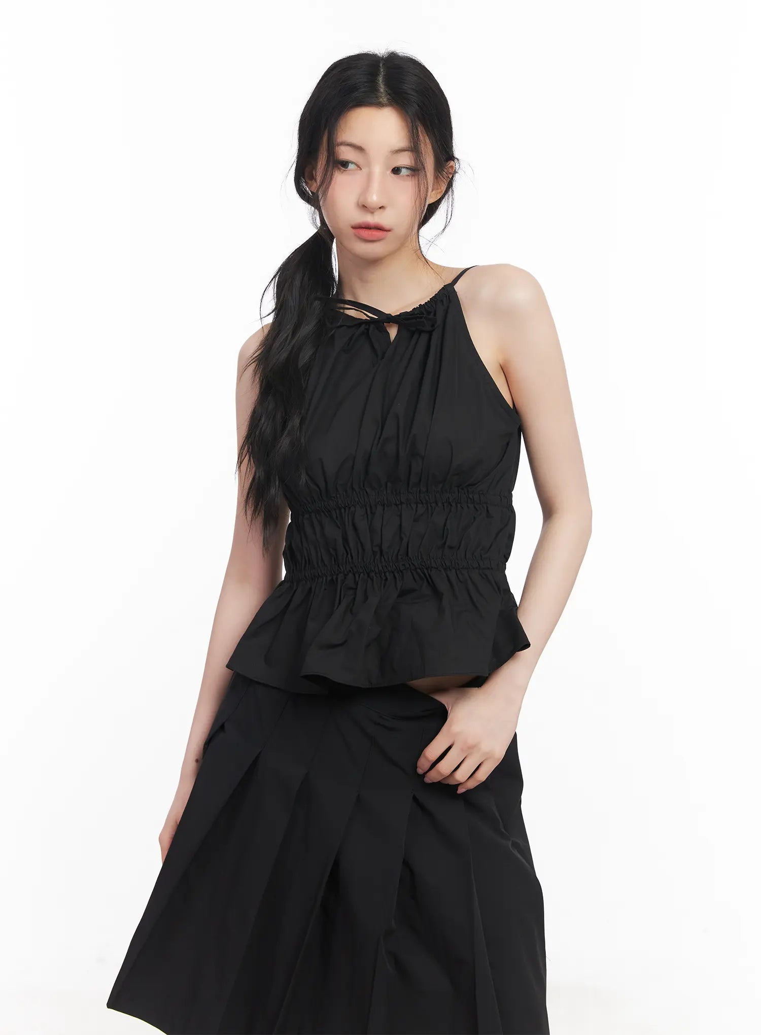 Shirred Halter-Neck Blouse CU510