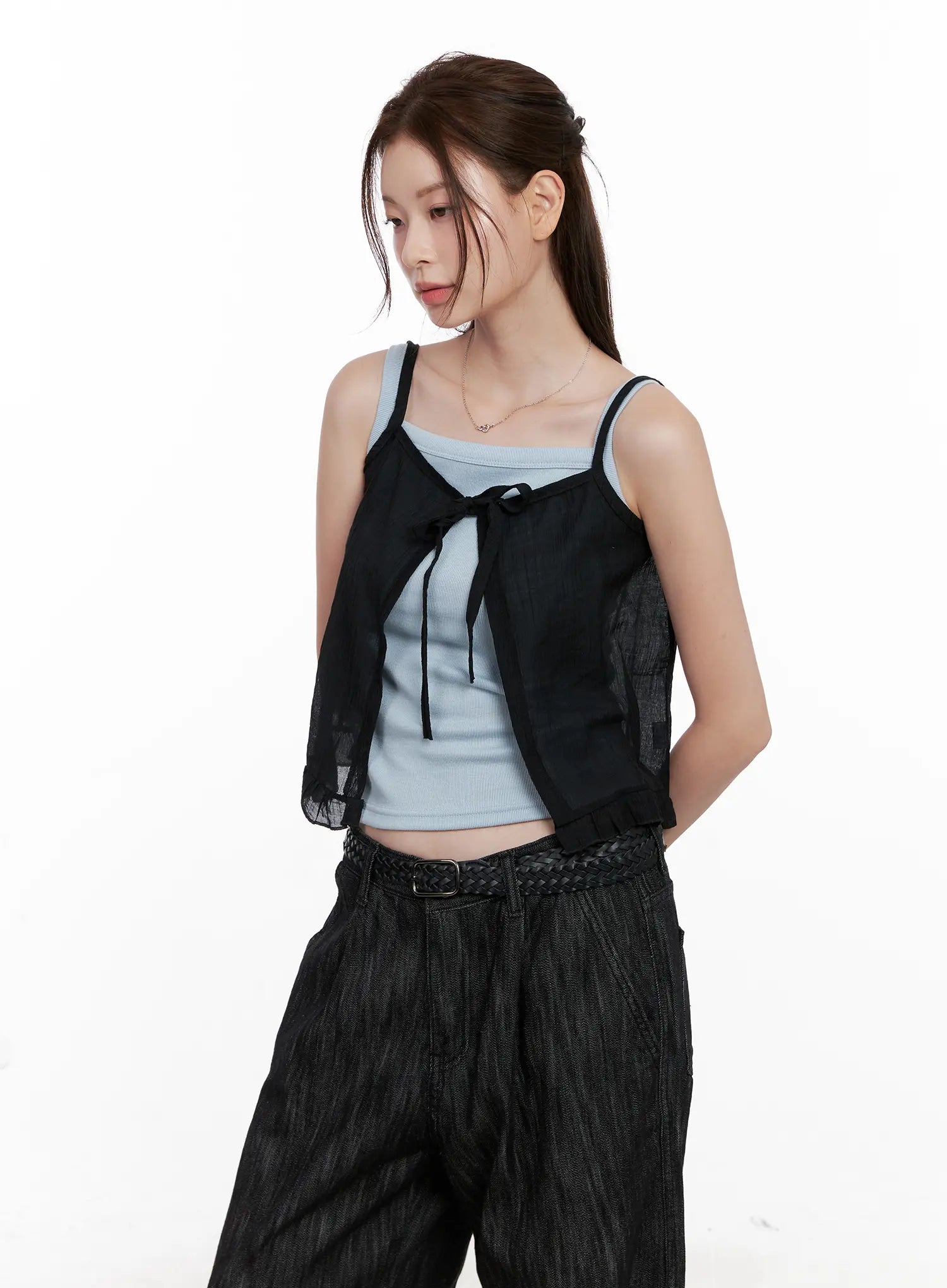 Frill Ribbon Bustier Tank CL523