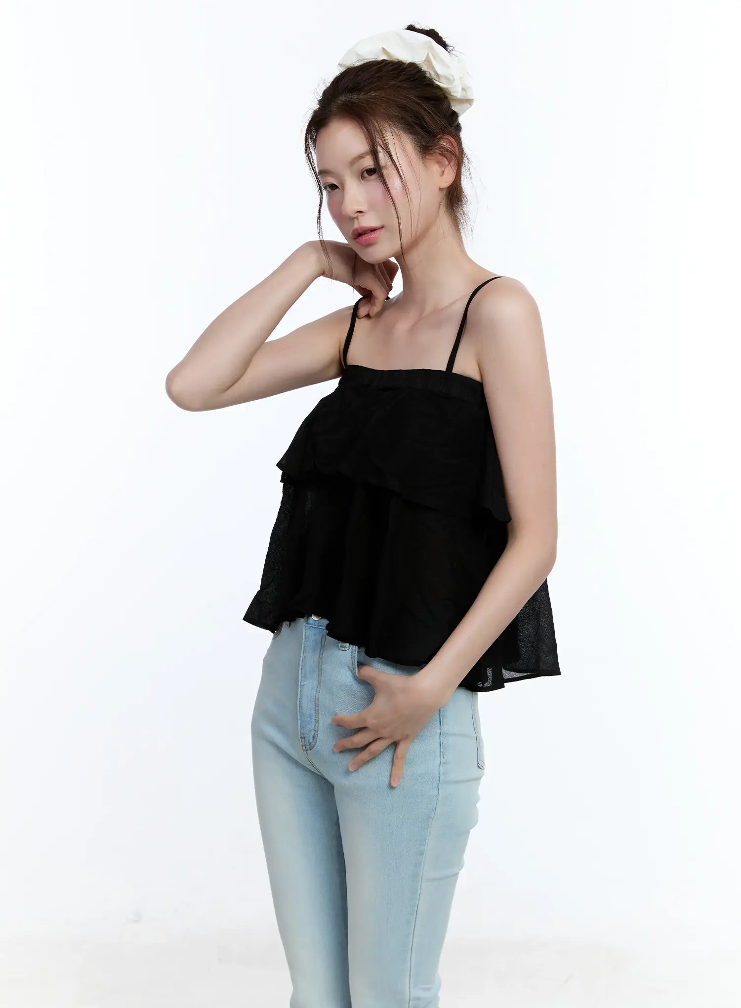 Sheer Ruffle Cami Top CU513