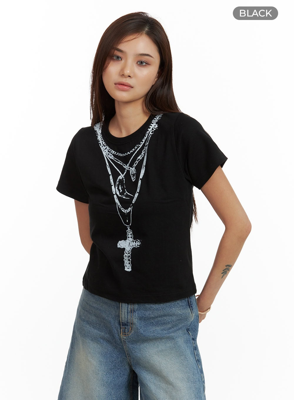 Cotton Graphic Crop Tee CU417