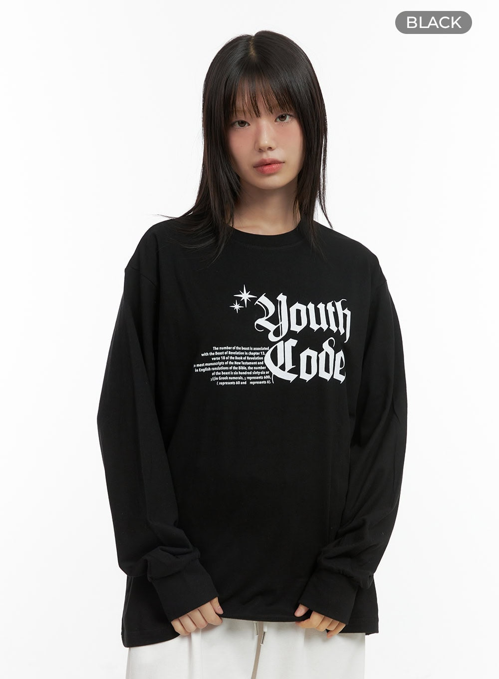 Oversized Lettering Long Sleeve Top CO410