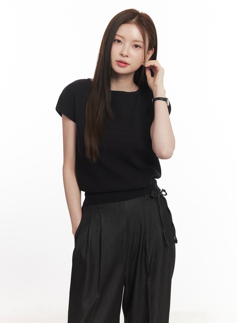 Soft-Touch Short Sleeve Sweater CA502