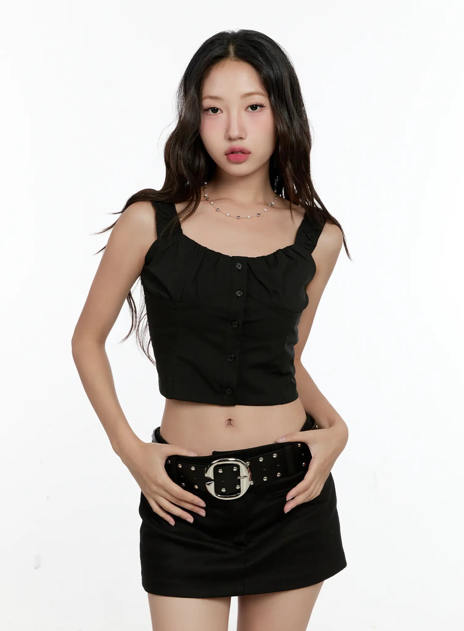 Ruffled Button-Up Top CL531