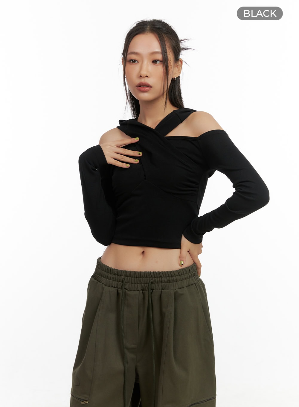 Twist Hooded Long-Sleeve Top CO424