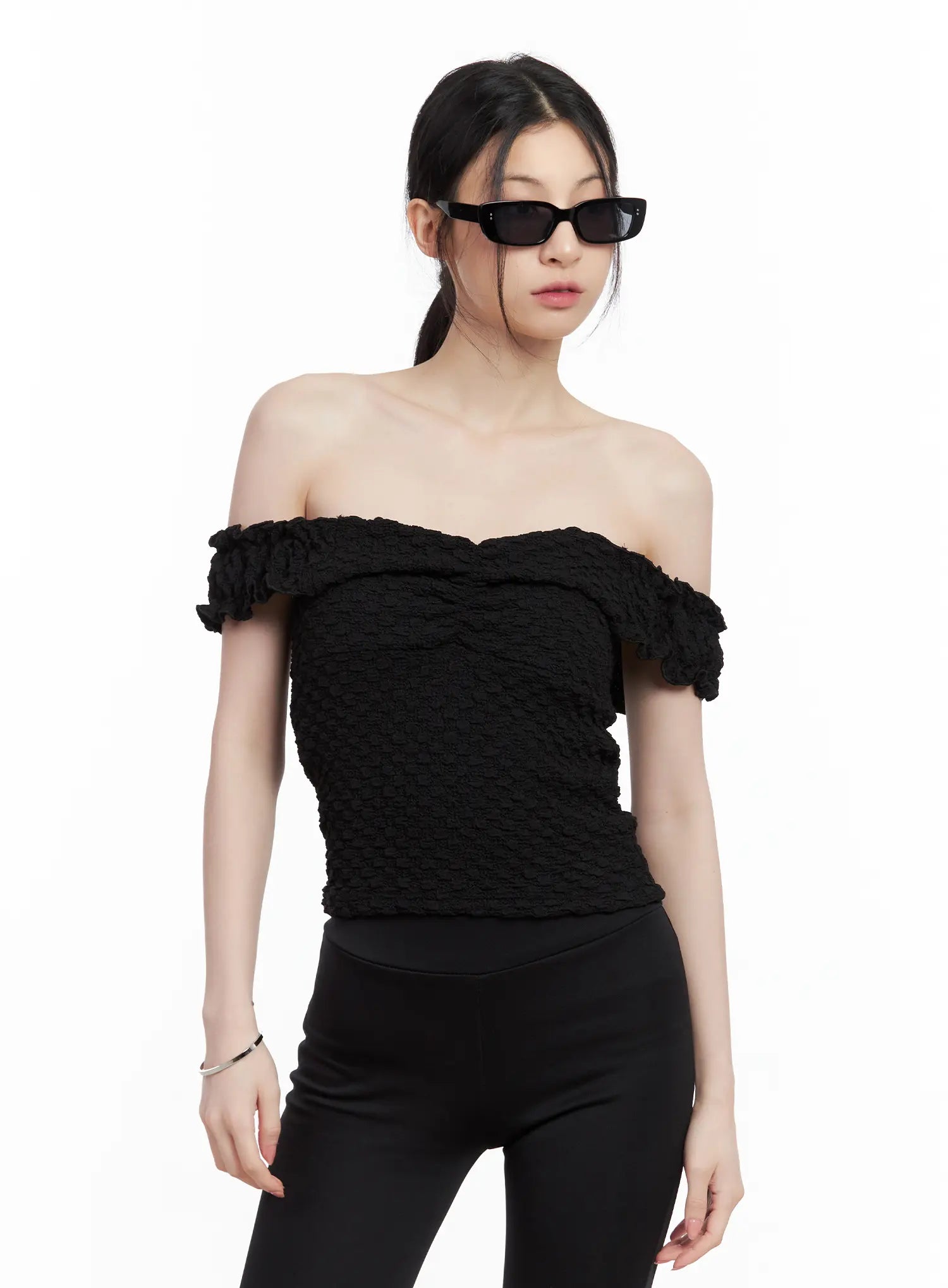 Shirred Sweetheart Sleeveless Top CL501