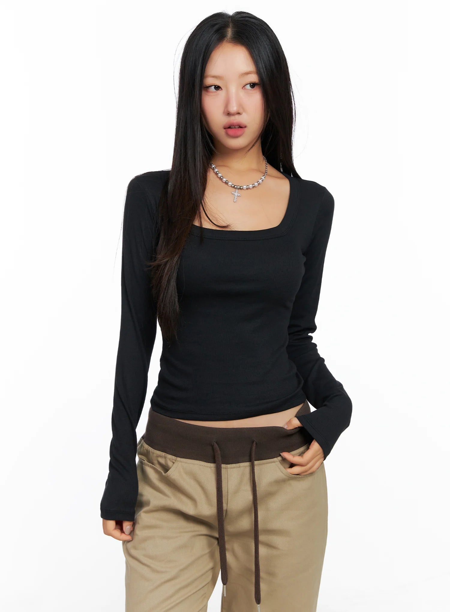 Slim Fit Basic Long Sleeve Top CO515