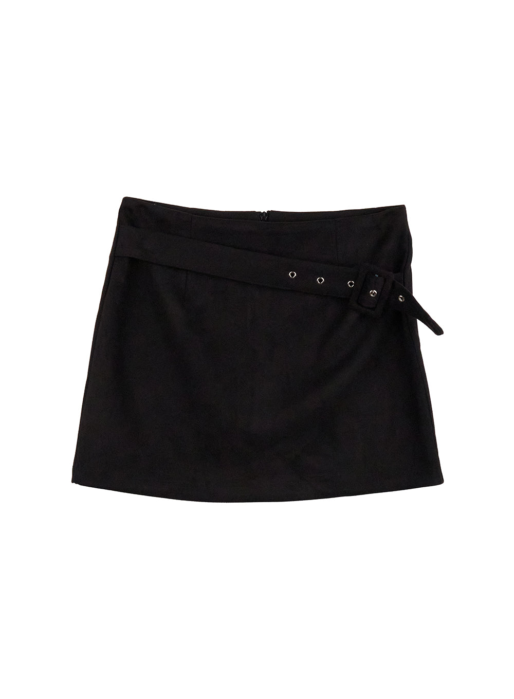 Buckle Detail Suede Mini Skirt CN413