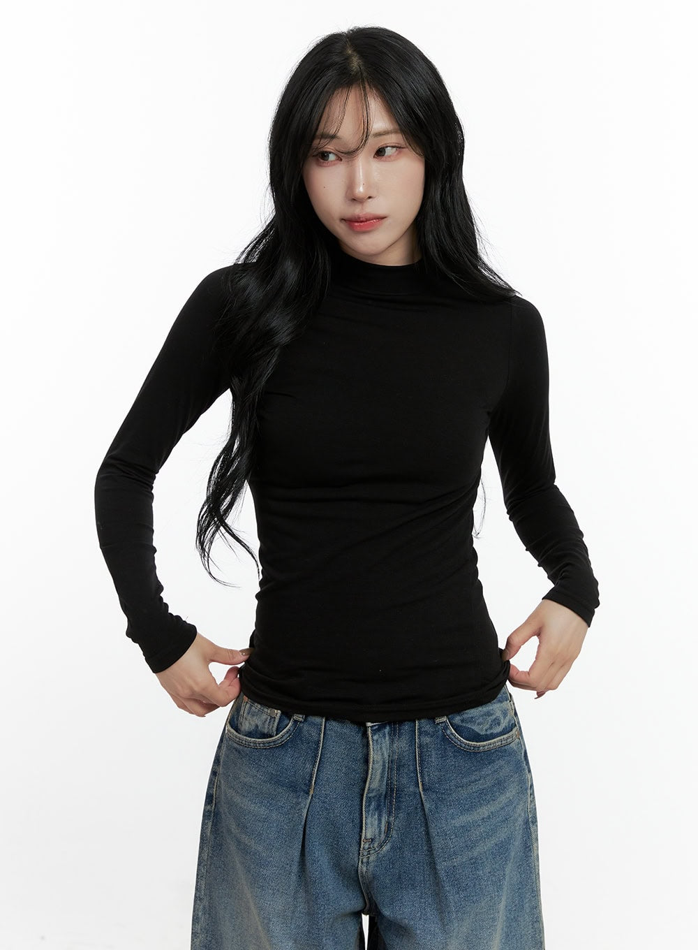 Elegant Solid Long Sleeve Tee CN408